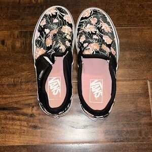 pink floral vans